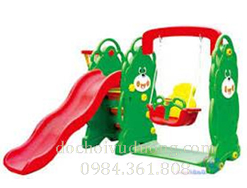 Cầu trượt xích đu bóng rổ hình gấu