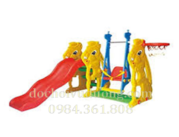 Cầu trượt bóng rổ xích đu hình thỏ