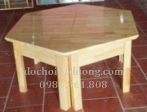 Bàn lục giác gỗ